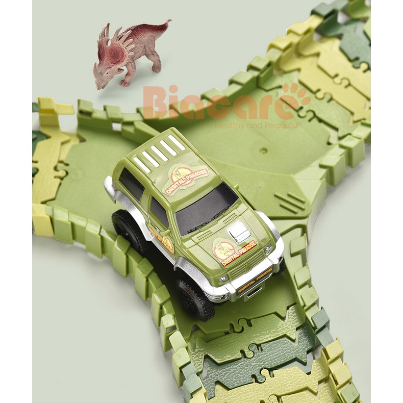 Đường đua ô tô khủng long, công viên khủng long cỡ lớn cho bé thoả sức sáng tạo