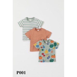 Pack 3 áo cotton bé trai h&m auth hm