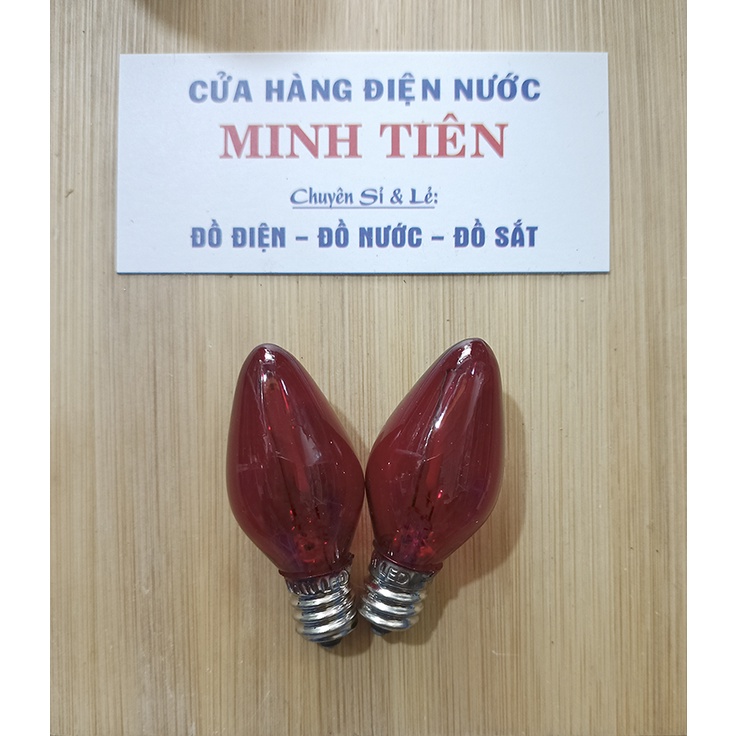 1 Bóng ớt LED E12 màu trắng trong, vàng, đỏ trong, đỏ đục,xanh dương, xanh lá cây sản xuất tại Việt Nam bởi Cty Hòa Thái