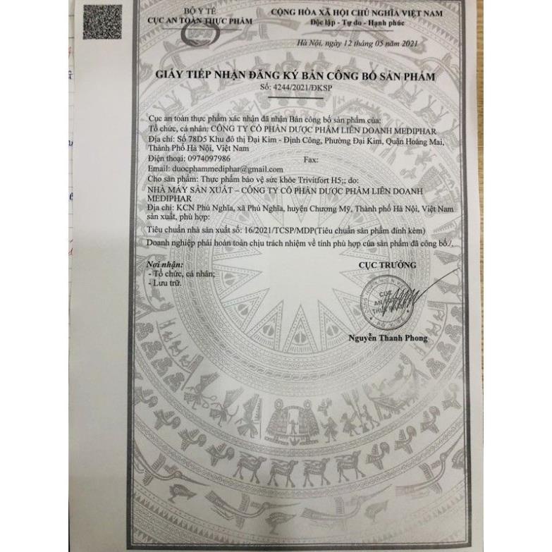 TRIVITFORT H5000 giúp bổ sung vitamin B1, B6, B12 cho cơ thể HỘP 100 VIÊN