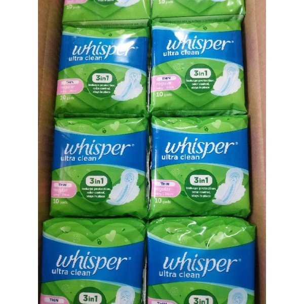 (Xã hàng 2 ngày duy nhất) Băng vệ sinh whisper Ultra clean ngày (24cm) 10 miếng