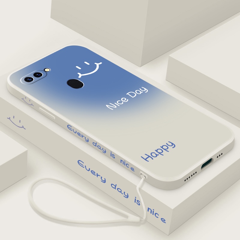 Ốp Điện Thoại Silicon Mềm Chống Sốc Màu Tương Phản In Hình Mặt Cười Cho OPPO a5s a12 a7 A3S A12e F5 F7 F9
