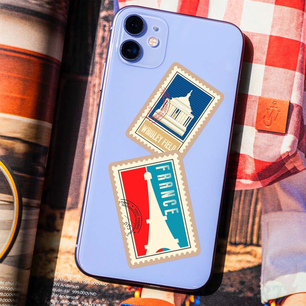 ❉ Tem Dán Trang Trí Phong Cách Retro 01 Độc Đáo ❉ Bộ 50 Miếng Dán Chống Thấm Nước Họa Tiết Thời Trang Dùng Trang Trí