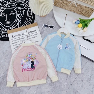 Áo khoác bomber hình elsa cho bé gái size 10-26kg