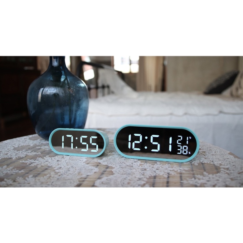Đồng hồ điện tử tráng gương để bàn đèn LED mini Mooas Hàn Quốc