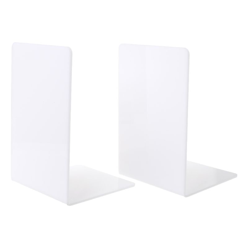 Bộ 2 Giá Đỡ Sách Hình Chữ L Bằng Acrylic Màu Trắng Để Bàn Tiện Dụng