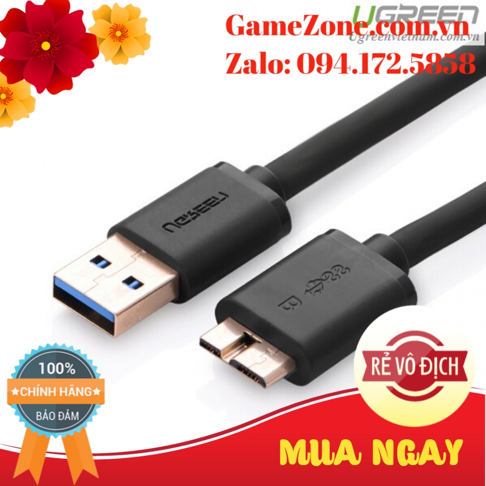 Dây cáp USB 3.0 sang Micro B dài 1m chính hãng Ugreen 10841 cao cấp