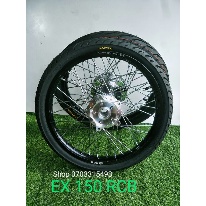 CẶP BÁNH CĂM EX 150 NIỀNG RCB CHÍNH HÃNG ĐEN TÙY CHỌN BẠC CĂM ĐÙM MẠ CRÔM FUL VỎ CAMEL 60.70.