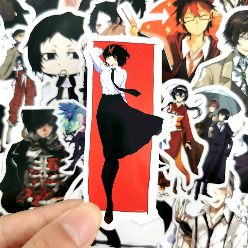 Z & m❀Miếng Dán Trang Trí Hình Chú Chó bungou stray Dogss Đáng Yêu❀Bộ 50 Miếng Dán Chống Thấm Nước Cho Bé 50 Món