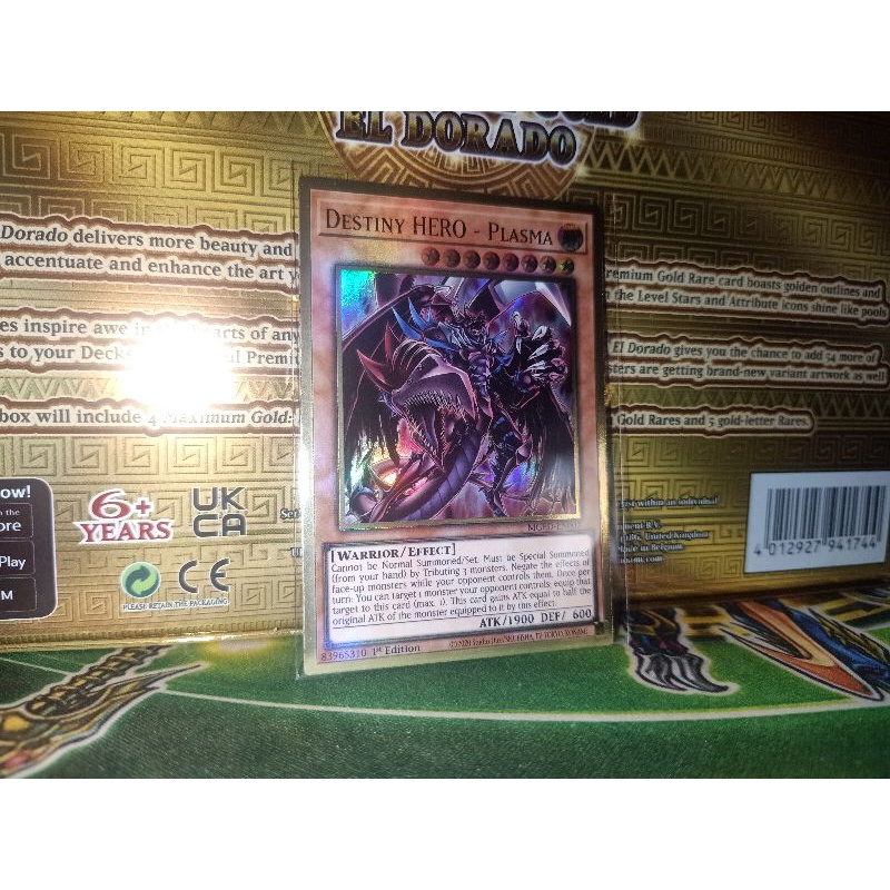 Thẻ bài: Destiny HERO - Plasma - MGED-EN007 - Premium Gold Rare 1st Edition