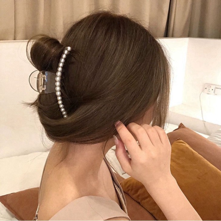 [QÙA TẶNG LÀ DÂY BUỘC TÓC] Kẹp tóc càng cua đính ngọc trai phong cách Hàn Quốc Shenzhou