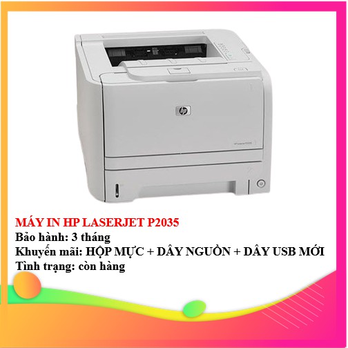 MÁY IN HP LASERJET P2035 - KÈM HỘP MỰC , DÂY NGUỒN , DÂY USB MỚI - AALO.VN