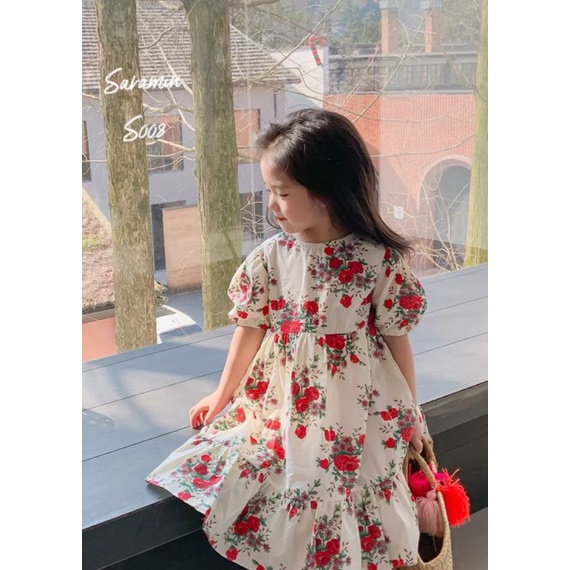 Váy đầm bé gái dễ thương mềm mại dáng babydoll trơn vải Kate mềm nhập cao cấp mùa hè Haivanco thời trang bé gái 12-45kg