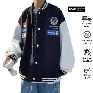 Áo bomber nam nữ bóng chày chất liệu vải nỉ da cá phong cách thời trang unisex - UniB