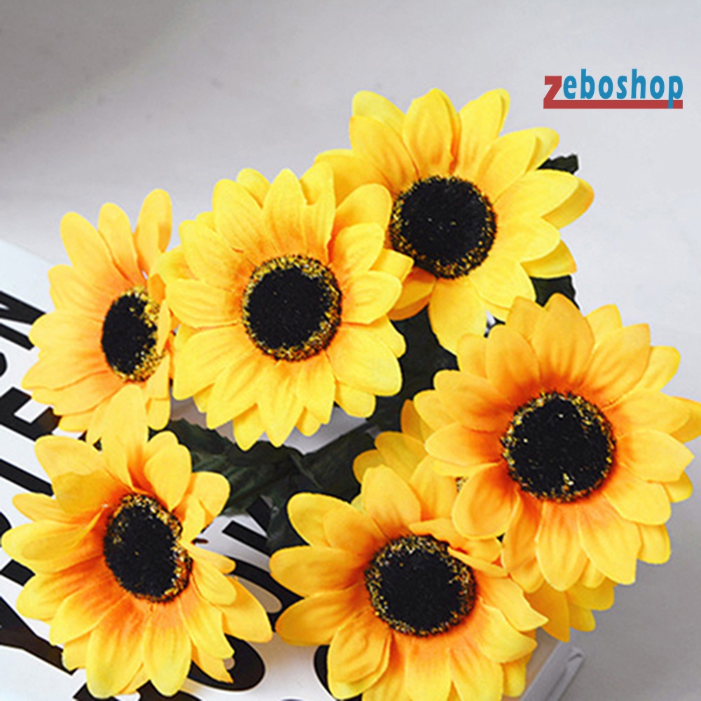 1 Bó 7 Bông Hoa Hướng Dương Giả Bằng Lụa