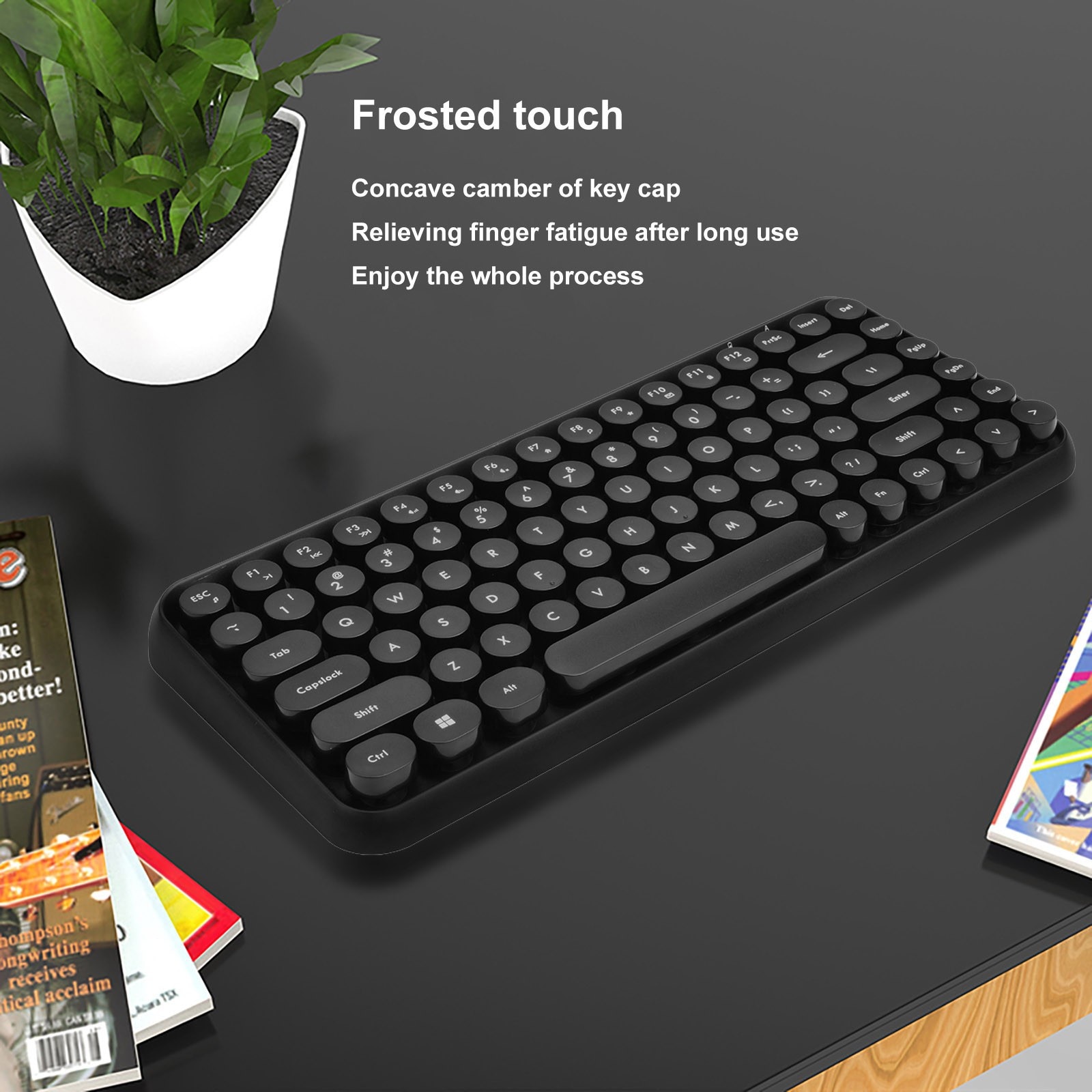 2021 New and High Quality  Bluetooth Wireless keyboard Gaming Office Frosted Touch keyboard 84-key Classic Round Key Keyboard