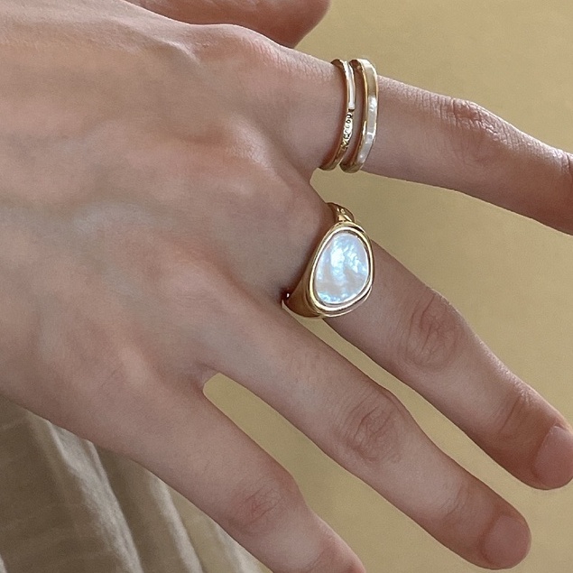 Nhẫn Đeo Ngón Trỏ Trắng Tinh Tế Cao Cấp Thời Trang Phong Cách niche Nhật Bản Âu Mỹ Tinh Tế Cho Nữ