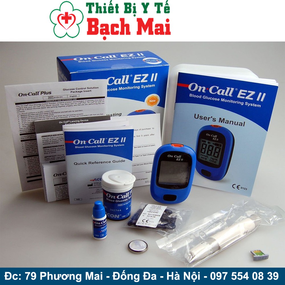 Máy Đo Đường Huyết On Call EZ II [Tặng 25 Que Thử + 10 Kim Lấy Máu]