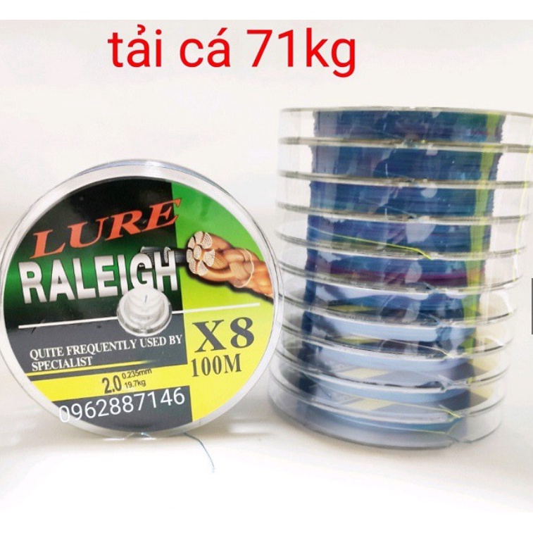 Dây câu cá dây dù câu cá LURE RALEIGH X8 made in japan