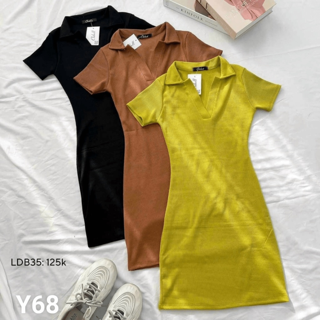 ĐẦM BODY THUN GÂN CỔ SƠ MI TÔN DÁNG NÓNG BỎNG PUBG