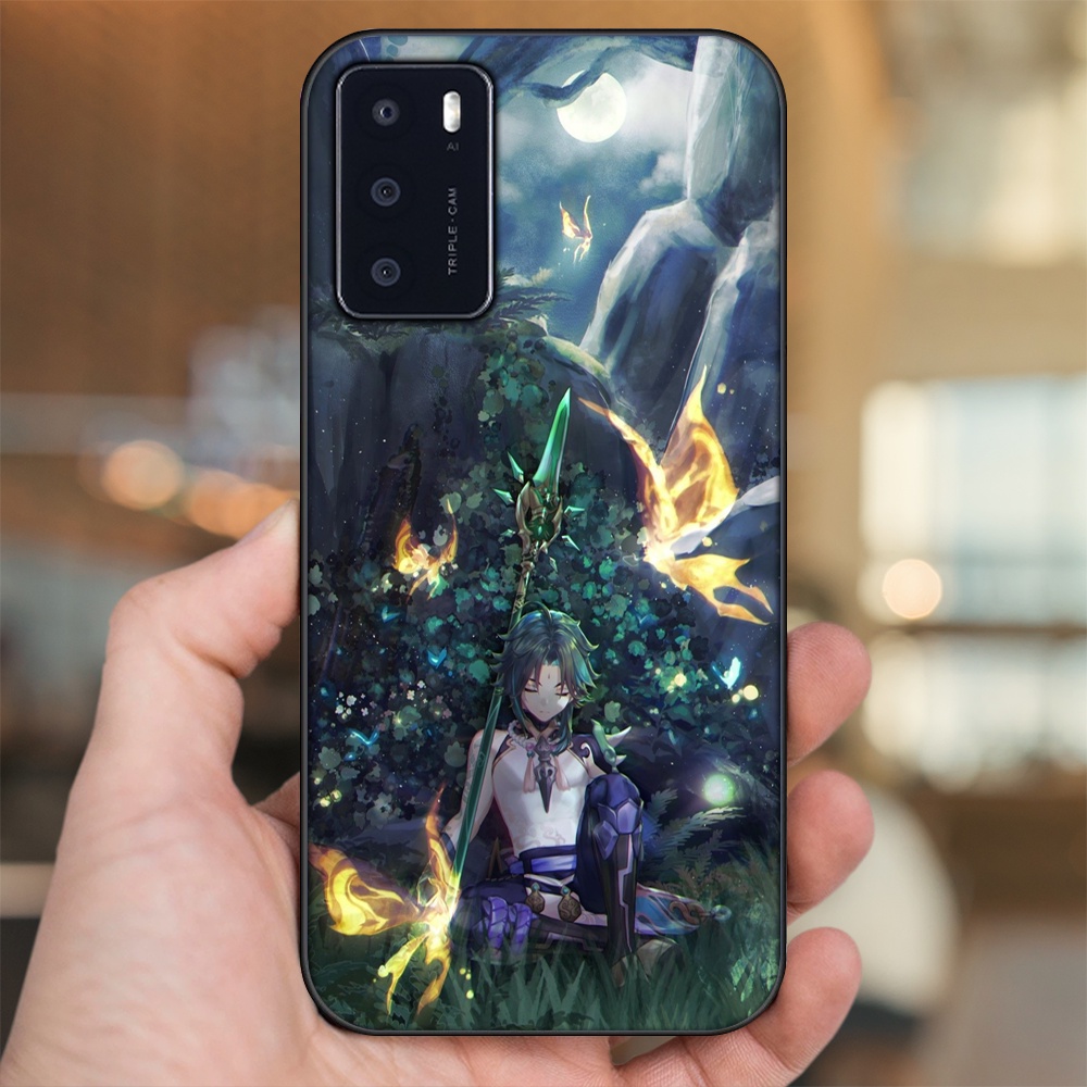 Ốp lưng Oppo A16 viền đen in hình Xiao Genshin Impact