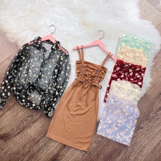 Đầm body rút dây 2 bên