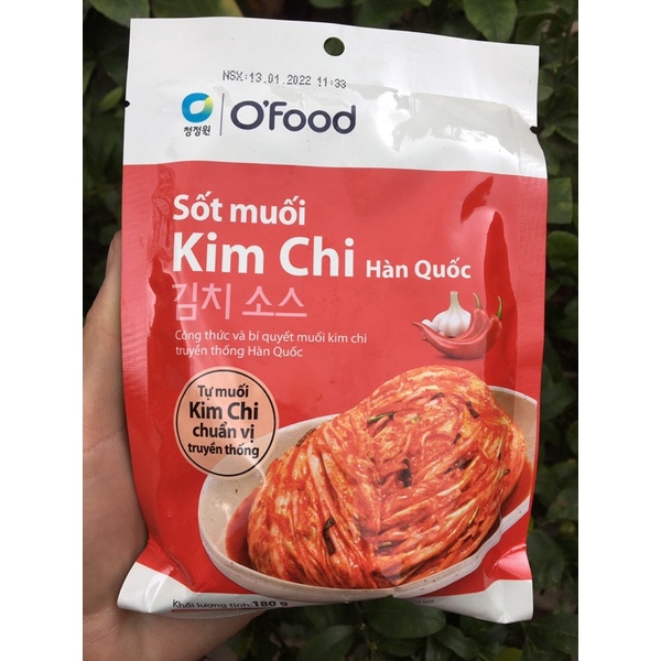 Sốt muối kim chi Hàn sẵn gói 180g dùng 1,1kg nguyên liệu