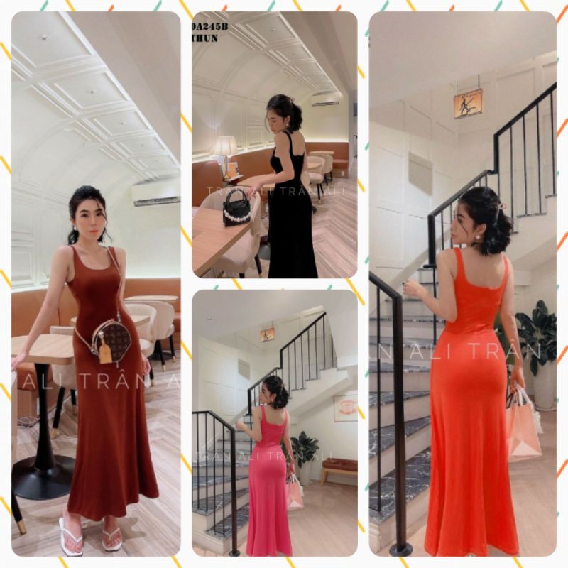 ĐẦM MAXI TRƠN THUN COTTON DẺO SIÊU CO GIAN_HÀNG CAO CẤP BAO CHUẨN CHẤT CHUẨN FORM_BẢNG MÀU ĐẸP MÊ LY_FREESIZE