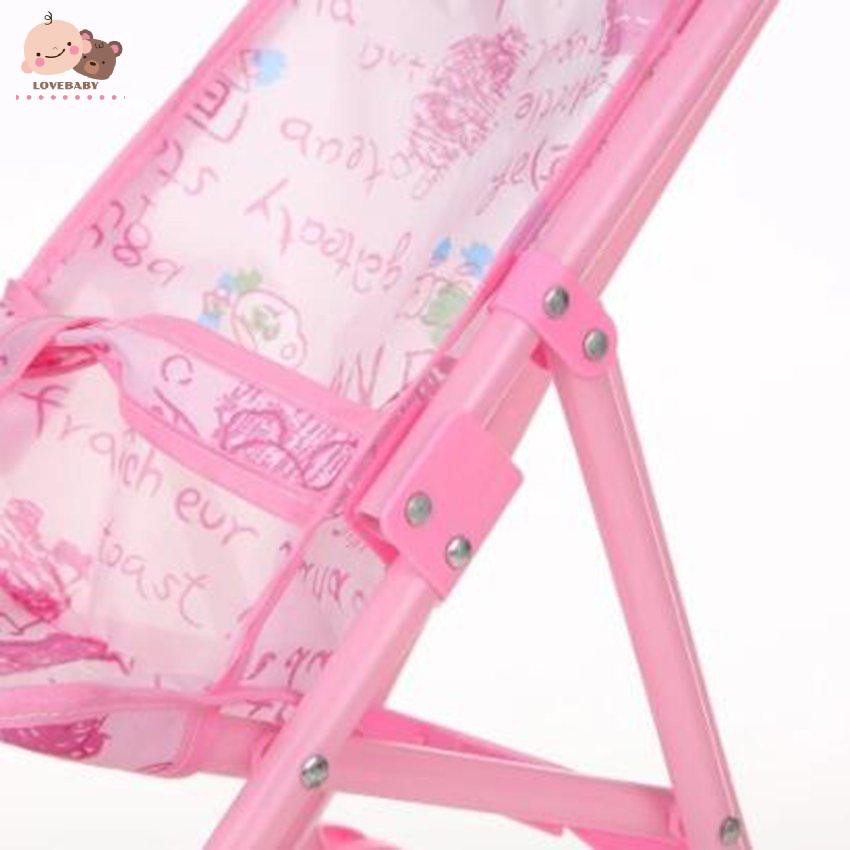 Đồ chơi xe đẩy em bé kèm búp bê 12 inch có thể gập lại làm quà cho bé