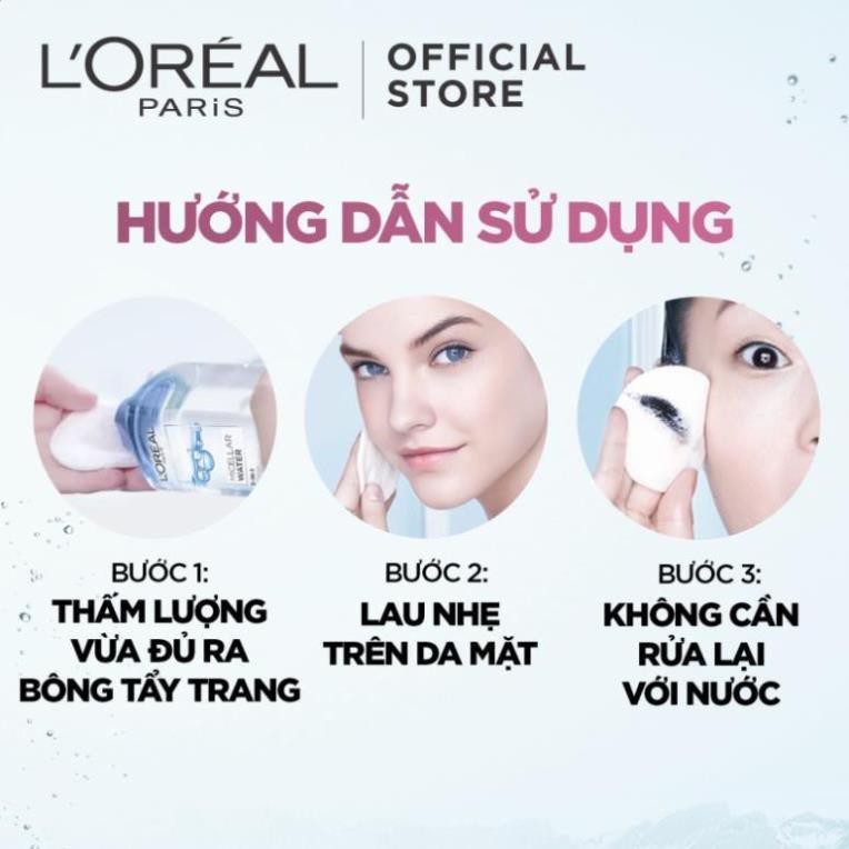 Nước tẩy trang [Sạch 100%-Hàng AUTH] Nước tẩy trang cho mọi loại da L'Oreal Paris 3-in-1 Micellar Water 400ml