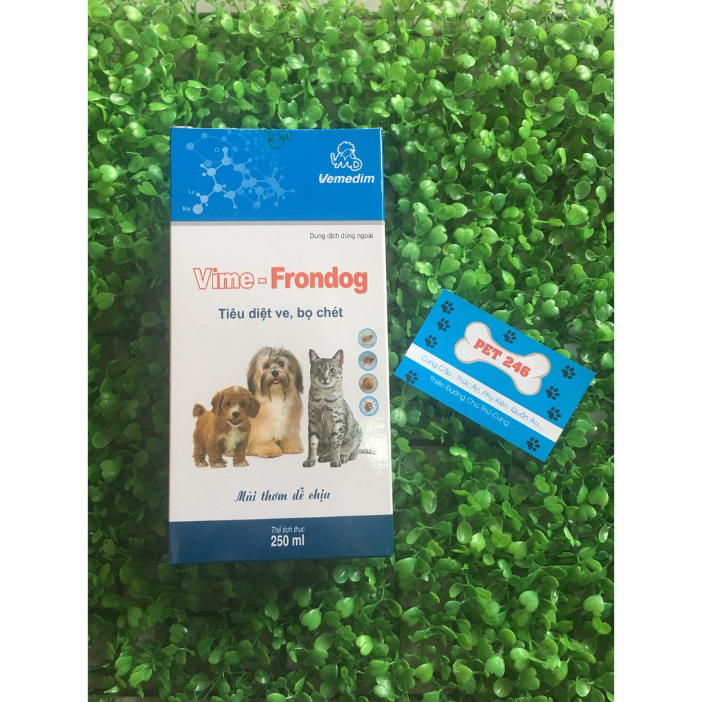 XỊT DIỆT VE RẬN BỌ CHÉT TRÊN CHÓ MÈO Vime Frondog 250ml