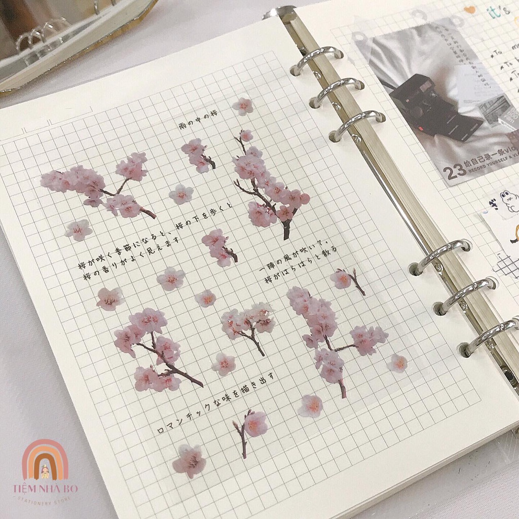 STICKER HOA, NHÃN DÁN TRANG TRÍ SỔ TAY BASIC SIÊU XINH