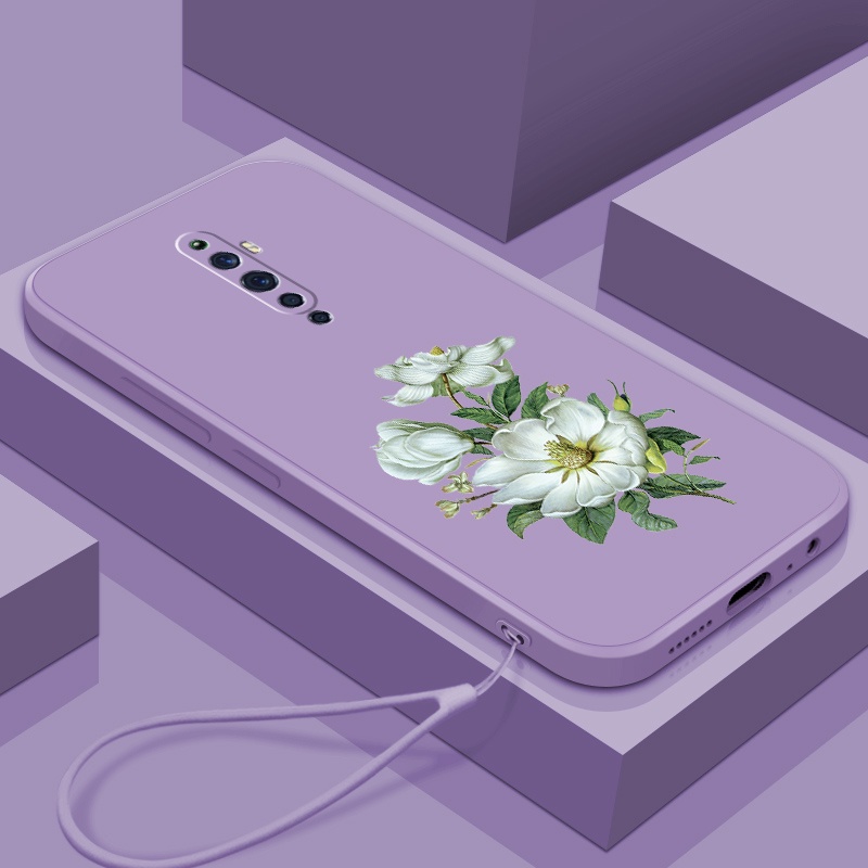 Ốp Điện Thoại Silicone Mềm Hình Hoa Nhài Có Viền Bảo Vệ Camera Cho OPPO reno2 f reno 2 reno 3 reno3 pro