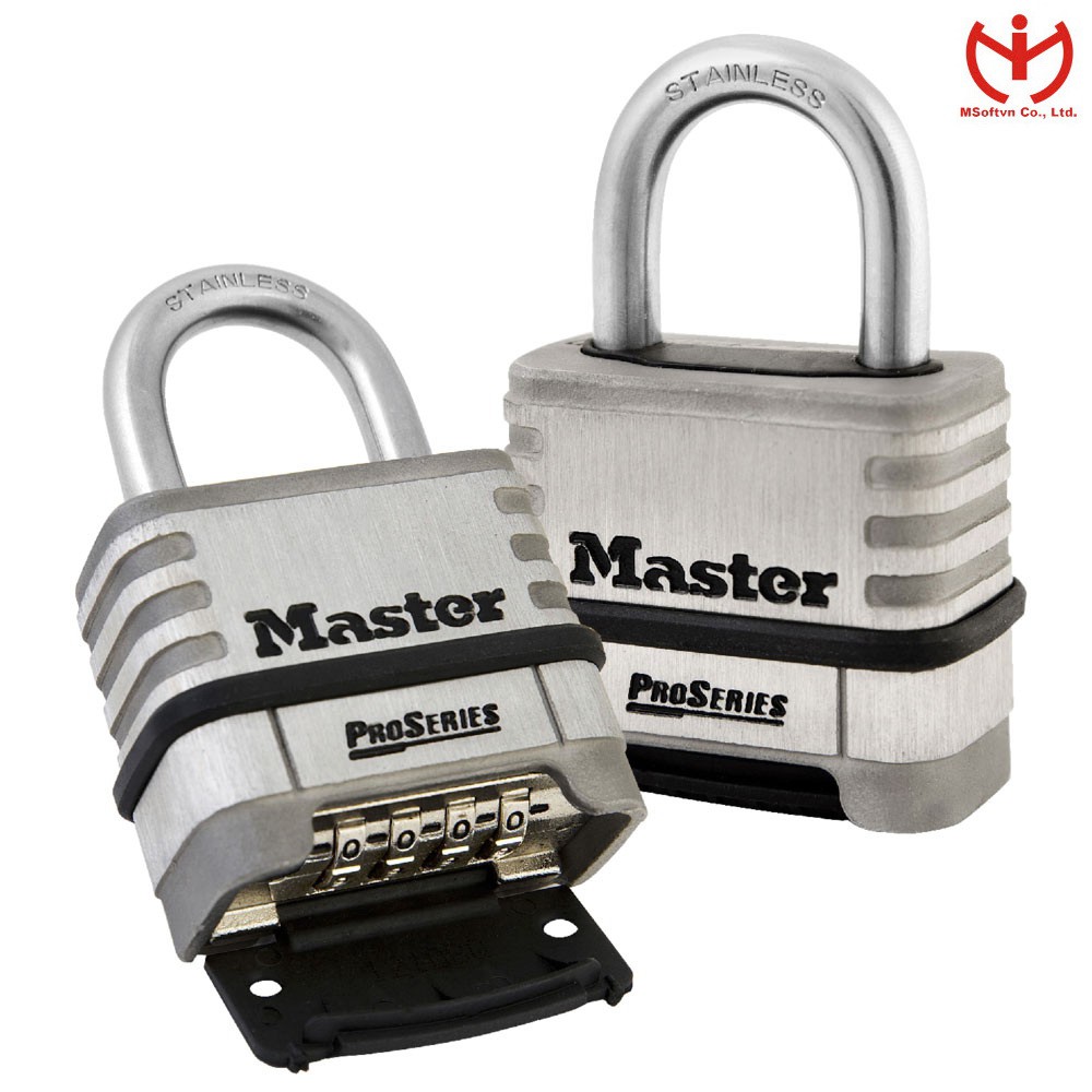 [Q5.HCM] Ổ khóa số Master Lock 1174 D thân thép Inox chống gỉ dòng ProSeries - MSOFT