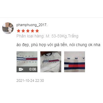Áo thun TOMMY xuất phông cotton nam nữ ngắn tay