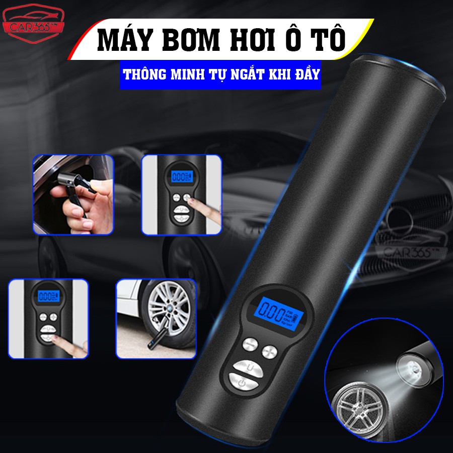 [Mã LIFE1603ALL giảm 10% đơn 0Đ] Máy bơm lốp ô tô cầm tay mini di động CAR365 dùng pin sạc thông minh cao cấp - CAR33