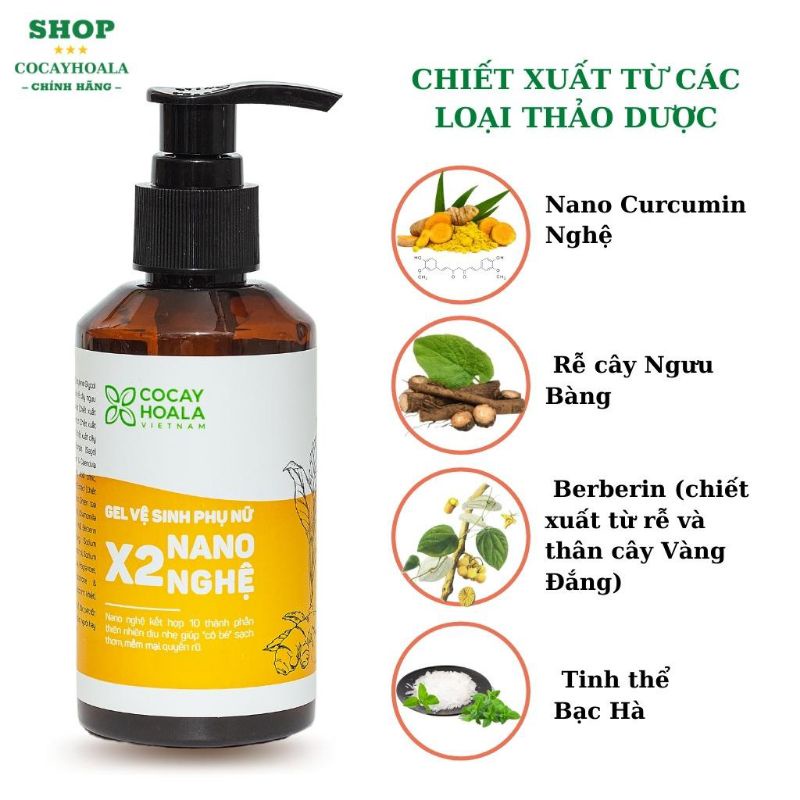 DUNG DỊCH VỆ SINH GIẢM NGỨA X2NANO NGHỆ CỎ CÂY HOA LÁ
