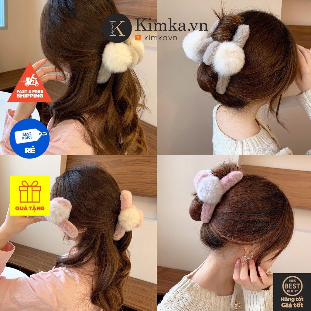 (0510) Kẹp Tóc Bông Hàn Quốc Ngọt Ngào Xinh Xắn