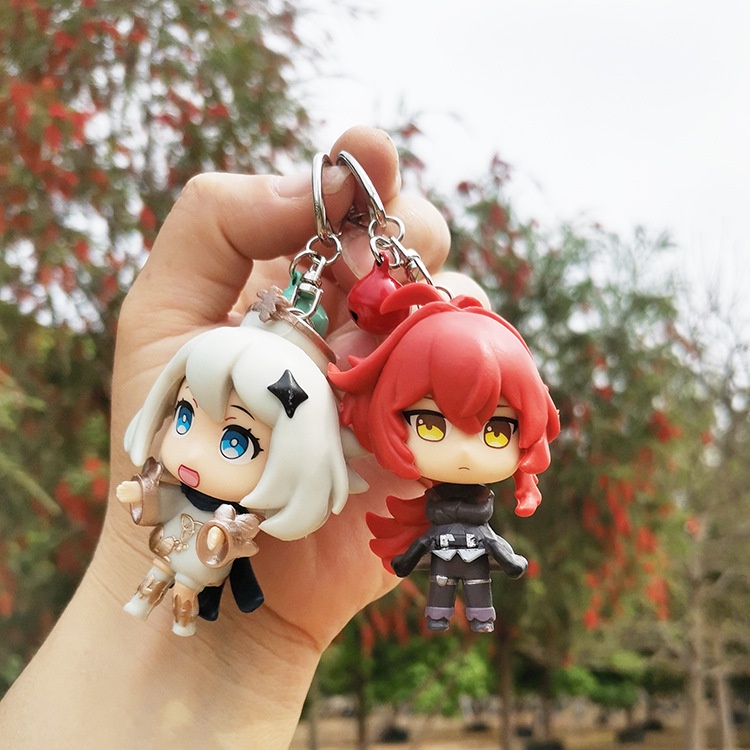 Mua Móc Khóa Nhựa PVC Hình Nhân Vật Anime Genshin Va Chạm Klee Lumine