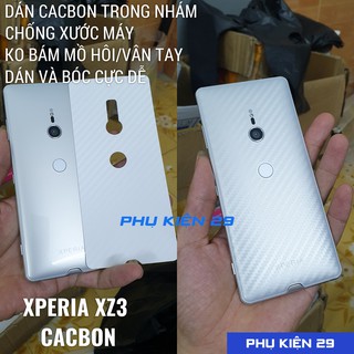 [Sony XZ3] Dán lưng 3D chống xước vân Cacbon - Carbon