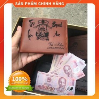 Ví Da Khắc Chữ Khắc Hình Ảnh Theo Yêu Cầu️ ✤ Ví Nam Bóp Nam Da Bò Thật Khắc LASER ⏭ Bảo Hành 12 Tháng