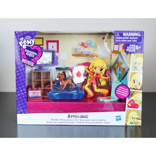 APPLEJACK🌼HỘP búp bê Pony 12cm & Phụ kiện chủ đề BUỔI TIỆC NGỦ - MY LITTLE PONY Slumber Party Playset