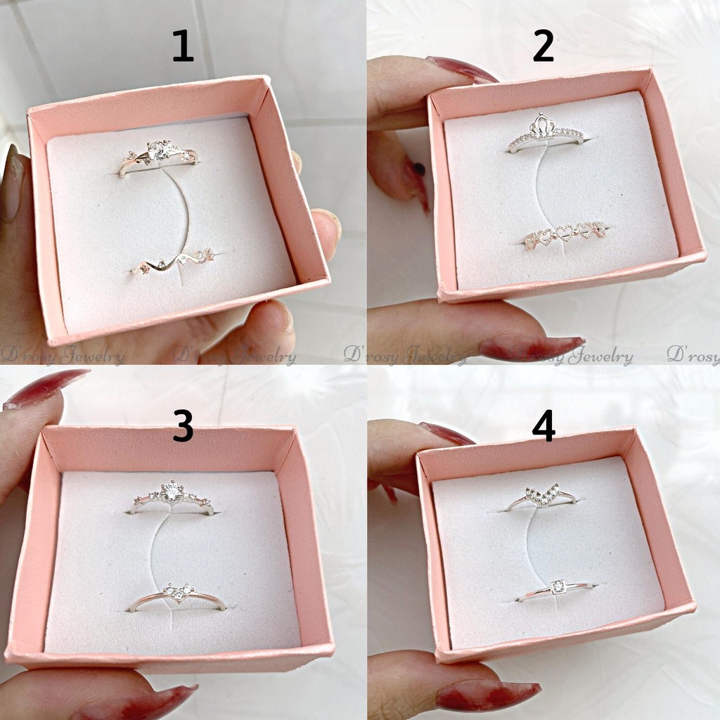 Nhẫn nữ bạc set 2 chiếc siêu rẻ siêu sáng thời trang cho nữ.