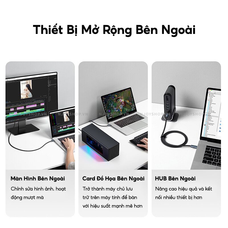 Cáp Sạc Nhanh Baseus 100w Type C To Type C Truyền Tải Dữ Liệu Tốc Độ Cao Cho Laptop Njoyshop