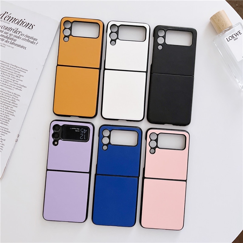 Ốp Điện Thoại Da Nắp Gập Chống Sốc Màu Trơn Cho Samsung Galaxy Z Flip 4 Z Flip 3 5G Z Flip 4 Zflip3 Flip4 Z Flip 3