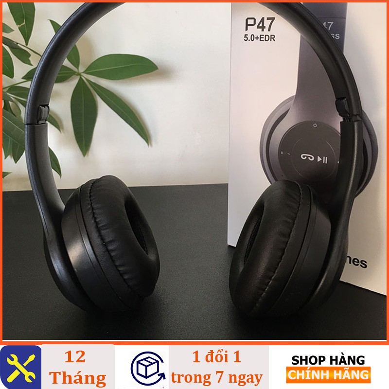 Tai nghe bluetooth P47 chụp tai - Có khe cắm thẻ nhớ | BigBuy360 - bigbuy360.vn