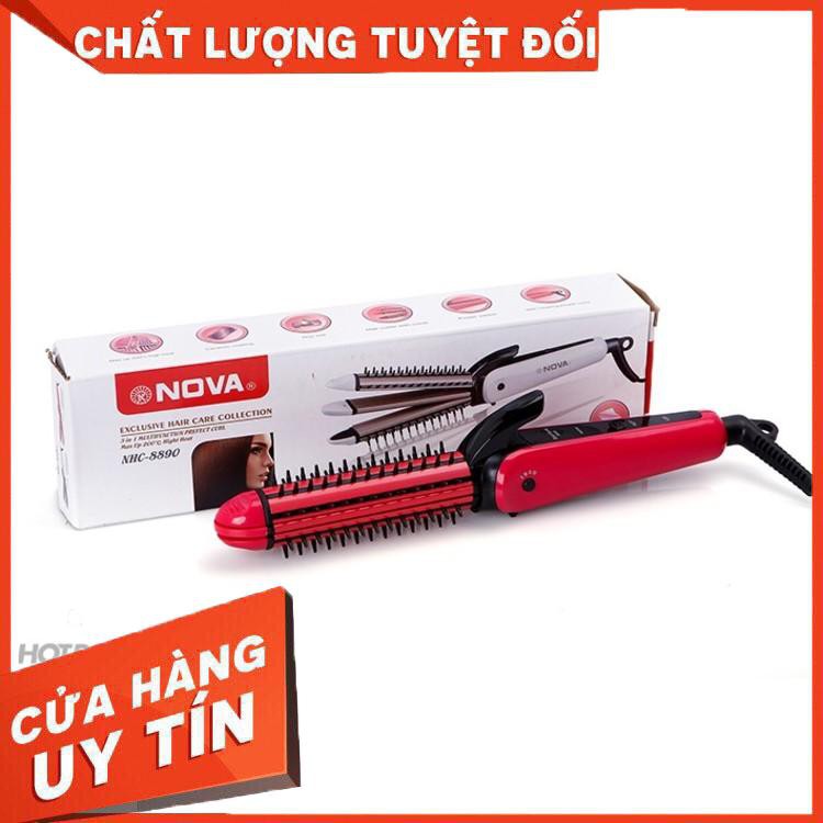 Lược điện nova 3 in 1 uốn xoăn【Free Ship】dập xù,là tóc hàng công ty chuẩn【Gia Dụng Trang Anh 】
