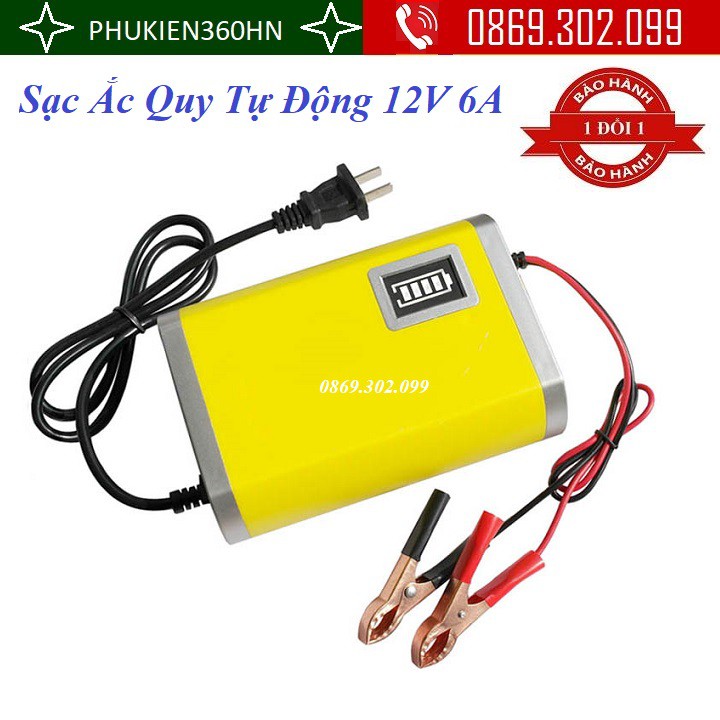 Máy Sạc Bình Ắc Quy Tự Động Cho Xe Hơi 12V 6A