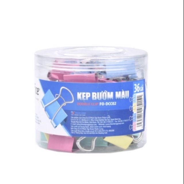 Kẹp bướm màu 19mm FO-DCC02 (36 cái)