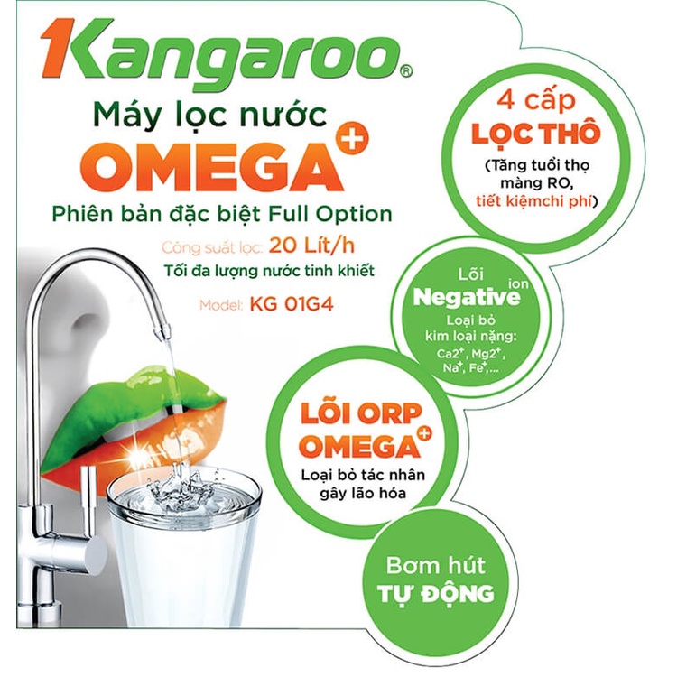 Máy Lọc Nước RO Vỏ Tủ VTU Kangaroo KG01G4VTU 8 Lõi